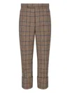 Thom Browne Backstrap Check-print Trousers In Brown