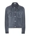 Thom Browne Suede Backstrap Utility Jacket In Gray