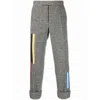 Thom Browne Flat Front Patchwork Detail Prince Of Wales Motif Wool Pants