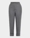 Thom Browne Back Strap Wool Cuff Crop Pants