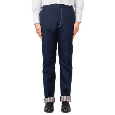 Pre-owned Thom Browne Backstrap Trouser In Typewriter Cloth Size 3 Navy In Blue