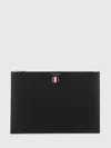 Thom Browne Medium Leather Document Holder In Black