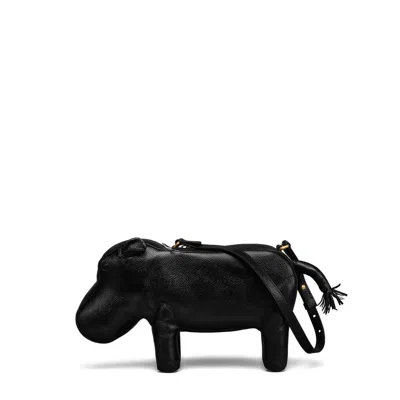 Thom Browne Pebble Grain Hippo Baguette Women In Black
