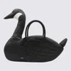 Thom Browne Black Leather Goose Top Handle Bag In Black