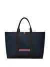 Thom Browne Structured Medium Tool Tote With Drawstring Closure In Blue