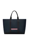 Thom Browne Structured Medium Tool Tote With Drawstring Closure In Blue