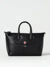 Thom Browne Small Leather Tote Bag In Black