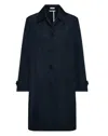 Thom Browne Bal Collar Raincoat In Light Memory Tech In Blue