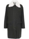 Thom Browne Bal-collar Wool-felt Coat In Grey