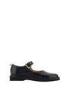 Thom Browne "brushed Leather Mary Jane Thom John Shoes In Black