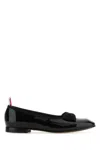 Thom Browne Black Soft Patent Opera Ballerina Flats In Black