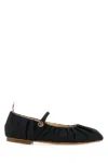 Thom Browne Pleated Ballet Flats In Black