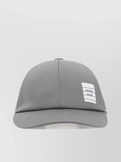 Thom Browne Baseball Cap With Curved Visor And Ventilation Holes In Grey