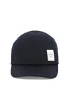 THOM BROWNE BASEBALL CAP WITH LOGO PATCH HATS