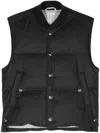 Thom Browne Baseball-collar Virgin Wool Gilet In Grey