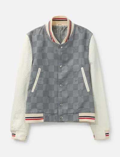 Thom Browne Baseball Jacket In Gray