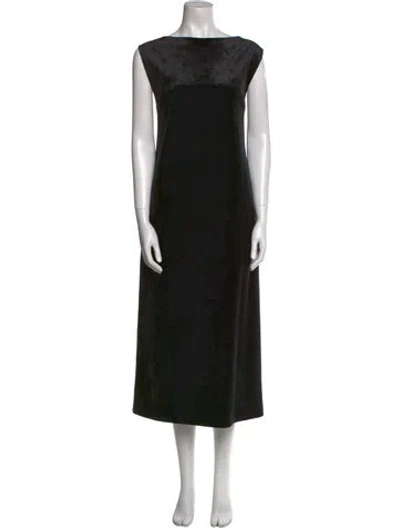 Pre-owned Thom Browne Bateau Neckline Long Dress In Black