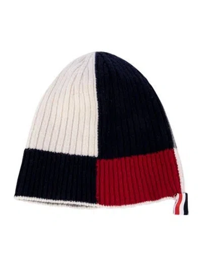 Pre-owned Thom Browne Beanie In Blue/red/white