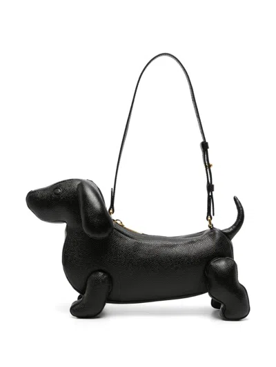 Thom Browne Beby Hector Leather Shoulder Bag In Black