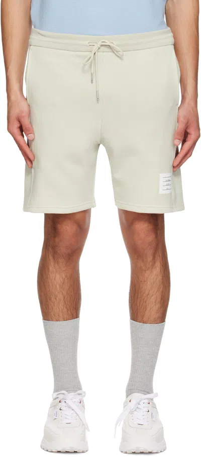 Thom Browne Beige Classic Loopback 4-bar Sweat Shorts In White