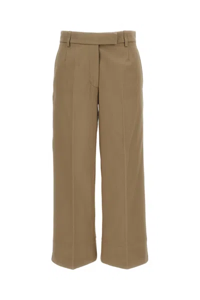Thom Browne Beige Cotton Gabardine Chino Trousers In Brown