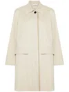 Thom Browne Collar Raincoat In Waterproof Cotton In Beige