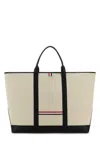 Thom Browne Beige Rwb-stripe Tote