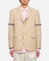 Thom Browne Vent Lapel Pockets Cuffs In Beige
