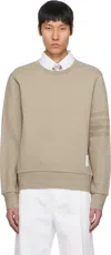 Shop Thom Browne Beige Tonal 4-bar Loopback Sweatshirt In 265 Beige