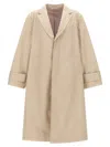 Thom Browne Water-repellent Cotton Trench Coat In Beige
