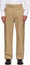 Thom Browne Beige Washed Cotton Utility Chino Cargo Pants