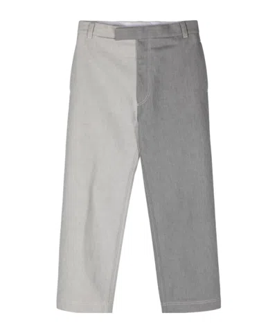 THOM BROWNE THOM BROWNE TWO-TONED MID-RISE JEANS