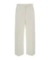 Thom Browne White Relaxed Pants With 4bar Rwb Detail In Cotton Woman In White
