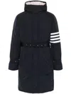 Thom Browne Belted Down Parka In Blue