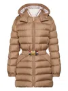 Thom Browne Belted Quilted Down Jacket In Gold