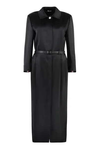 Thom Browne Belted Shirtdress In Black