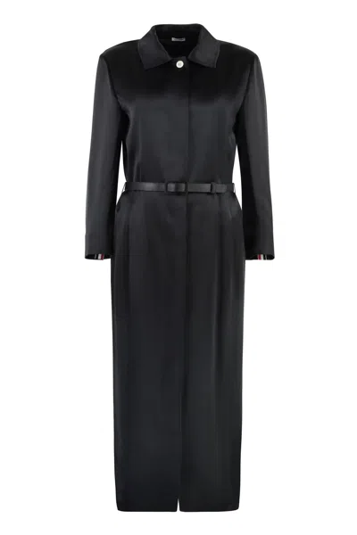 Thom Browne Belted Shirtdress In Black