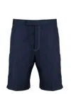 Thom Browne Bermuda With Contrast Stitching In Blue