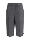 Thom Browne Solid Wool Flannel Bermuda Shorts In Gray