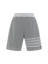 Thom Browne Gray Polyamide Bermuda Shorts In Grey