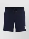 Thom Browne Classic Drawstring Logo Patch Shorts In Raffia Canvas