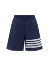Thom Browne 4-bar Stripe Detailed Shorts In Navy