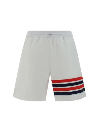 Thom Browne 4-bar Stripe Ripstop Shorts In White