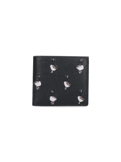 Thom Browne Bi-fold Wallet Goose In Black