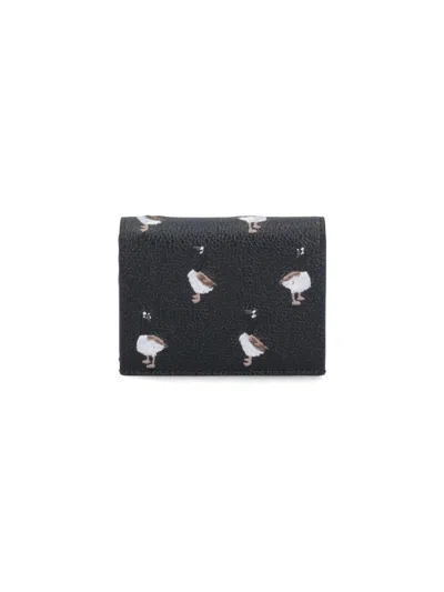 Thom Browne Bi-fold Wallet "goose" In Black
