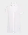 Thom Browne Bib-front Tunic Shirt In Solid Poplin