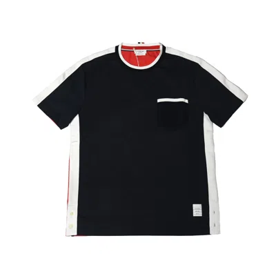 Thom Browne Bicolor T-shirts Navy/red In Black