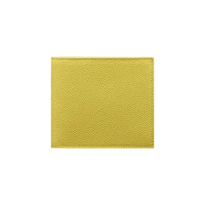 Pre-owned Thom Browne Bifold In Pebble Grain Leather 'pastel Yellow' | Men's Size Onesize