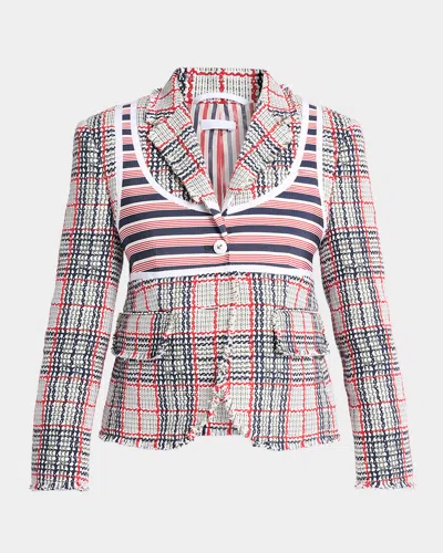 Thom Browne Bikini Trompe L & Apos;oeil Check Single-breasted Sport Coat In Multi