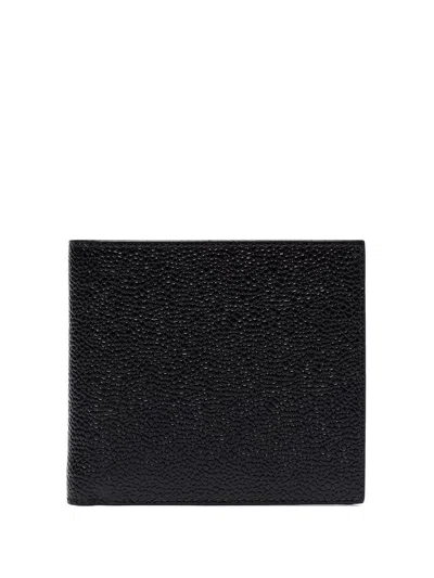 Thom Browne Billfold In Pebble Grain Leather In Black
